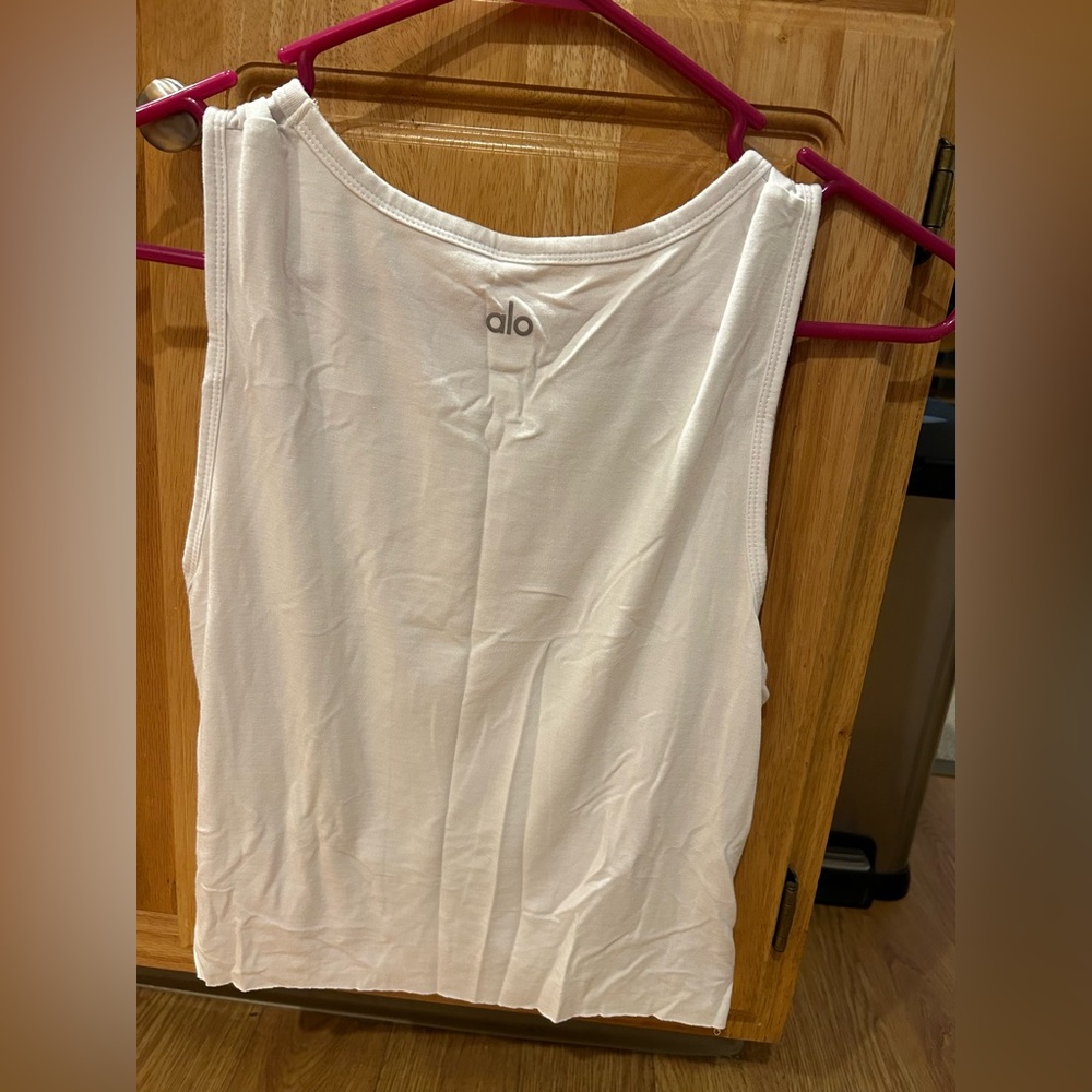 ALO white cropped tank